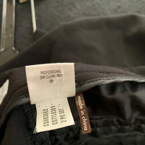 CALVIN KLEIN Womens Black Front Pleat Straight Leg Trousers Career Pants Size 10 - Picture 9 of 9